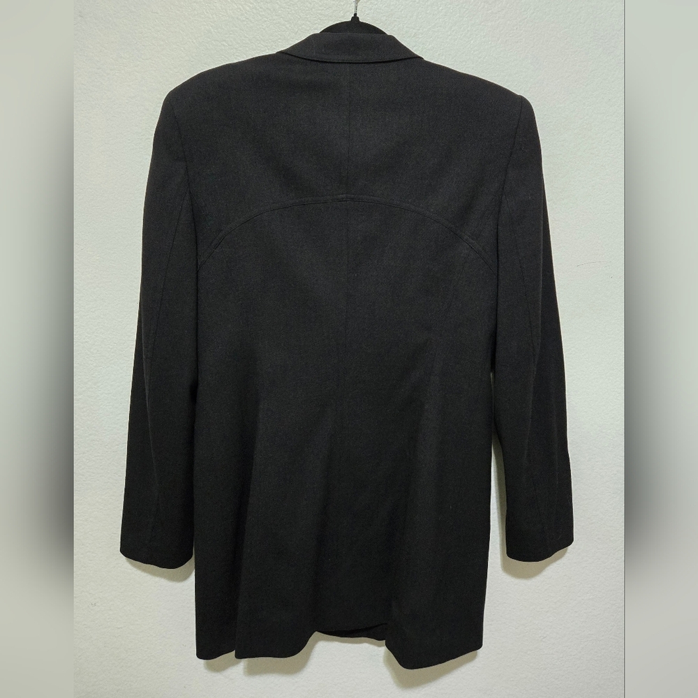 Escada Margaretha Ley Charcoal Grey Wool Blend Blazer Jacket Gold Buttons Sz 38 - Picture 6 of 16